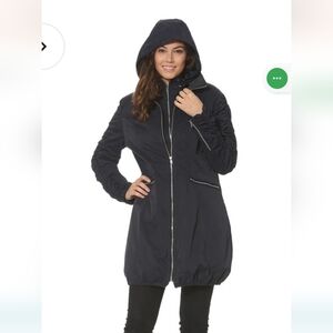 Ciao Milano CM Elena Jacket Charcoal Gray Size Large Weather Coat Hood